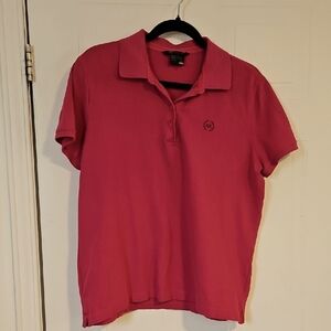 Armani Exchange Womens XL Polo Shirt Hot pink Logo Casual Golf Logo Top NWT